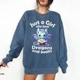 Just a Girl Who Loves Dragons And Books Dragon For Kids Comfort Colors Sweatshirt Blue Jean Just a Girl Who Loves Dragons And Books Dragon For Kids Comfort Colors Sweatshirt Blue Jean