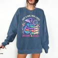 Just a Girl Who Loves Dragons And Books Dragon Reading Comfort Colors Sweatshirt Blue Jean