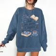 Just One More Chapter Book Lover Reading Quote Comfort Colors Sweatshirt Blue Jean