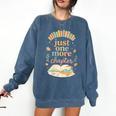 Just One More Chapter Cozy Book Lover Reading & Coffee Comfort Colors Sweatshirt Blue Jean Just One More Chapter Cozy Book Lover Reading & Coffee Comfort Colors Sweatshirt Blue Jean