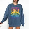 JUST ONE MORE CHAPTER Fun Reading Book Lover Comfort Colors Sweatshirt Blue Jean JUST ONE MORE CHAPTER Fun Reading Book Lover Comfort Colors Sweatshirt Blue Jean