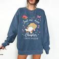 Just One More Chapter I Read Past My Bedtime Cat Book Lover Comfort Colors Sweatshirt Blue Jean