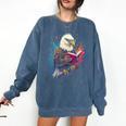 Kawaii Eagle Reads Book Reading Library Book Bookworm Comfort Colors Sweatshirt Blue Jean