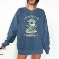 Kids I Read Past My Bedtime Cute Book Dragon Pajama Comfort Colors Sweatshirt Blue Jean