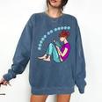 Leave Me Alone I'm Reading a Book For Bookworms Premium Tri-Blend Comfort Colors Sweatshirt Blue Jean