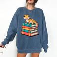 Leopard Gecko Book Lover Reading Comfort Colors Sweatshirt Blue Jean Leopard Gecko Book Lover Reading Comfort Colors Sweatshirt Blue Jean