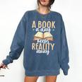 Librarian A Book A Day For Book Lover Reading Library Comfort Colors Sweatshirt Blue Jean