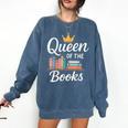 Librarian Queen Of The Books Book Reading Library Comfort Colors Sweatshirt Blue Jean Librarian Queen Of The Books Book Reading Library Comfort Colors Sweatshirt Blue Jean