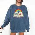 Libraries Are For Everyone Book LGBTQ Ally Gay Pride Month Comfort Colors Sweatshirt Blue Jean