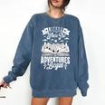 Library Where The Adventures Begin Librarian Book Readers Comfort Colors Sweatshirt Blue Jean