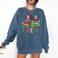 Library Crew Book Lovers Reader Teacher Librarian Christmas Comfort Colors Sweatshirt Blue Jean