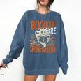 Library Halloween Book Lover Ghost With Books Comfort Colors Sweatshirt Blue Jean Library Halloween Book Lover Ghost With Books Comfort Colors Sweatshirt Blue Jean