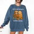 Life Is Better With Sloths And Books Cute Sloth Lover Comfort Colors Sweatshirt Blue Jean Life Is Better With Sloths And Books Cute Sloth Lover Comfort Colors Sweatshirt Blue Jean