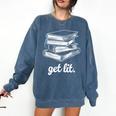 Get Lit Books Comfort Colors Sweatshirt Blue Jean