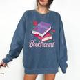 Literary Reading Book Introvert Booktrovert Reading Comfort Colors Sweatshirt Blue Jean