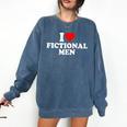 I Love Heart Fictional Men Simple Cute Books Reading Comfort Colors Sweatshirt Blue Jean