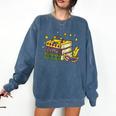 Mardi Gras Book Lover Reading Reader Men Women Kids Comfort Colors Sweatshirt Blue Jean