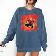 Marvel Spider-Man Peter Parker Comic Book Letter Logo Comfort Colors Sweatshirt Blue Jean
