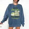 Matcha Green Tea Latte Drink Matcha Read Books Be Happy Comfort Colors Sweatshirt Blue Jean Matcha Green Tea Latte Drink Matcha Read Books Be Happy Comfort Colors Sweatshirt Blue Jean