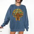 Melanin Afro Women Girl Book Librarian History African Comfort Colors Sweatshirt Blue Jean