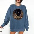 Moon Book Bookshelf Library Coffee Cup Star Stars Pattern Comfort Colors Sweatshirt Blue Jean Moon Book Bookshelf Library Coffee Cup Star Stars Pattern Comfort Colors Sweatshirt Blue Jean