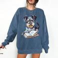 Nerdy Schnauzer Dog Book Lover Glasses Cute Pet For Men Women Kids Comfort Colors Sweatshirt Blue Jean Nerdy Schnauzer Dog Book Lover Glasses Cute Pet For Men Women Kids Comfort Colors Sweatshirt Blue Jean
