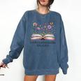 a New Chapter Begins Retired 2025 Floral Book Retirement Comfort Colors Sweatshirt Blue Jean a New Chapter Begins Retired 2025 Floral Book Retirement Comfort Colors Sweatshirt Blue Jean