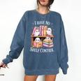 I Have No Shelf Control Ghost Reading Books Pun Comfort Colors Sweatshirt Blue Jean