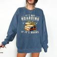Not Hoarding If It's Books Reader Book Nerd Book Reading Comfort Colors Sweatshirt Blue Jean