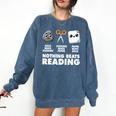 Nothing Beats Reading Bookworm Librarian Book Nerd Comfort Colors Sweatshirt Blue Jean Nothing Beats Reading Bookworm Librarian Book Nerd Comfort Colors Sweatshirt Blue Jean