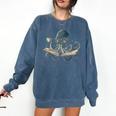 Octopus Reading Book Coffee Book Lover Bookworm Nerd Comfort Colors Sweatshirt Blue Jean