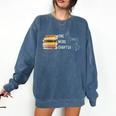 One More Chapter Sign Language Deaf Reading Book Lover Comfort Colors Sweatshirt Blue Jean