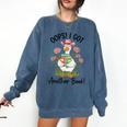 Oops I Got Another Book Cute Goose Librarian Reading Teacher Comfort Colors Sweatshirt Blue Jean