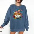 Open Book With Colorful Floral Reading Magic Comfort Colors Sweatshirt Blue Jean Open Book With Colorful Floral Reading Magic Comfort Colors Sweatshirt Blue Jean