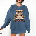 Owl Reading A Book Perched On A Branch Bookworm Comfort Colors Sweatshirt Blue Jean Owl Reading A Book Perched On A Branch Bookworm Comfort Colors Sweatshirt Blue Jean