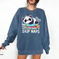 Panda Napping On Books Life’s Too Short To Skip Naps Comfort Colors Sweatshirt Blue Jean Panda Napping On Books Life’s Too Short To Skip Naps Comfort Colors Sweatshirt Blue Jean
