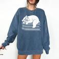 Polar Bear Reading Book Pajama Sleep Comfort Colors Sweatshirt Blue Jean