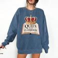 Queen Of The Classroom Appreciation Royal Crown Book Comfort Colors Sweatshirt Blue Jean Queen Of The Classroom Appreciation Royal Crown Book Comfort Colors Sweatshirt Blue Jean