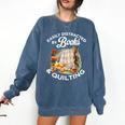 Quilting Sewing Machine Quilter Easily Distracted By Book Comfort Colors Sweatshirt Blue Jean