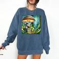 Rabbit Reading Book Under Large Mushroom Easter Bandana Comfort Colors Sweatshirt Blue Jean Rabbit Reading Book Under Large Mushroom Easter Bandana Comfort Colors Sweatshirt Blue Jean