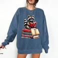 Raccoon Reading Books Matching Bookworm Readers Librarian Comfort Colors Sweatshirt Blue Jean Raccoon Reading Books Matching Bookworm Readers Librarian Comfort Colors Sweatshirt Blue Jean