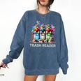 Racoons Trash Reader Book Lover Romantic Novels Premium Comfort Colors Sweatshirt Blue Jean