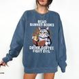 Read Banned Books Drink Coffee Fight Evil Cat Comfort Colors Sweatshirt Blue Jean Read Banned Books Drink Coffee Fight Evil Cat Comfort Colors Sweatshirt Blue Jean