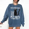 Read Banned Books Pet Cats Fight Evil Read Banned Books Comfort Colors Sweatshirt Blue Jean