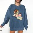 Read Books Drink Coffee For Women Comfort Colors Sweatshirt Blue Jean