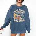 Read Books Be Kind Stay Weird Book Dragon Skeleton Reading Comfort Colors Sweatshirt Blue Jean Read Books Be Kind Stay Weird Book Dragon Skeleton Reading Comfort Colors Sweatshirt Blue Jean