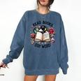 Read Books Be Kind Stay Weird Dragon Book Lover Comfort Colors Sweatshirt Blue Jean