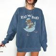 Read More Books Pigeon Book Lover Comfort Colors Sweatshirt Blue Jean