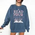 Read Your Heart Out Book Adventures In Pages Comfort Colors Sweatshirt Blue Jean