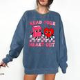 Read Your Heart Out Cute Reading Book Lover Comfort Colors Sweatshirt Blue Jean